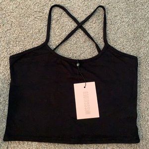 Missguided black crop top. Spaghetti straps